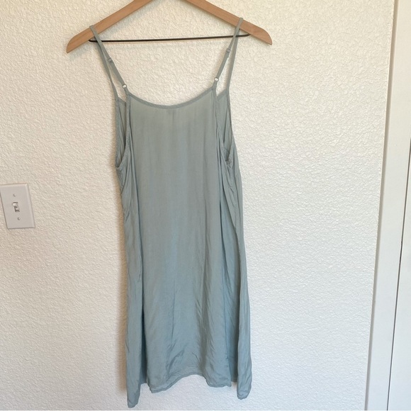 Vintage Inspired Y2K Light Blue Silky Minimalist Slip Dress Medium - Picture 7 of 9